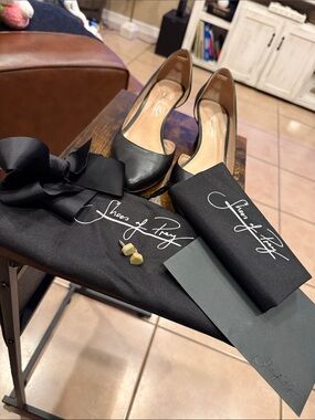 Pointed Black D'Orsay Flats by Gianni Bini
